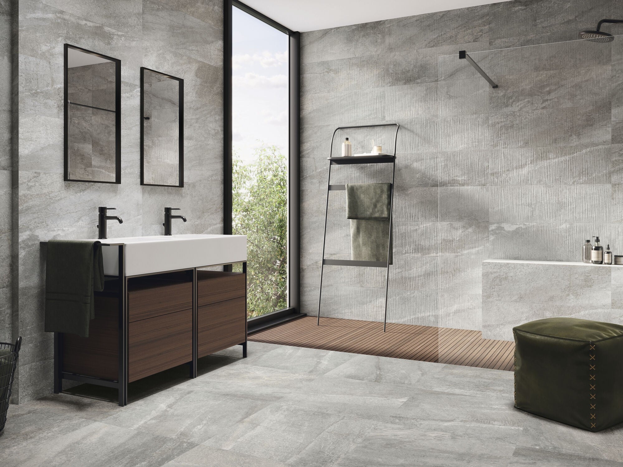 Carrelage imitation pierre Astro Gris 30x90 cm | Leroy Merlin