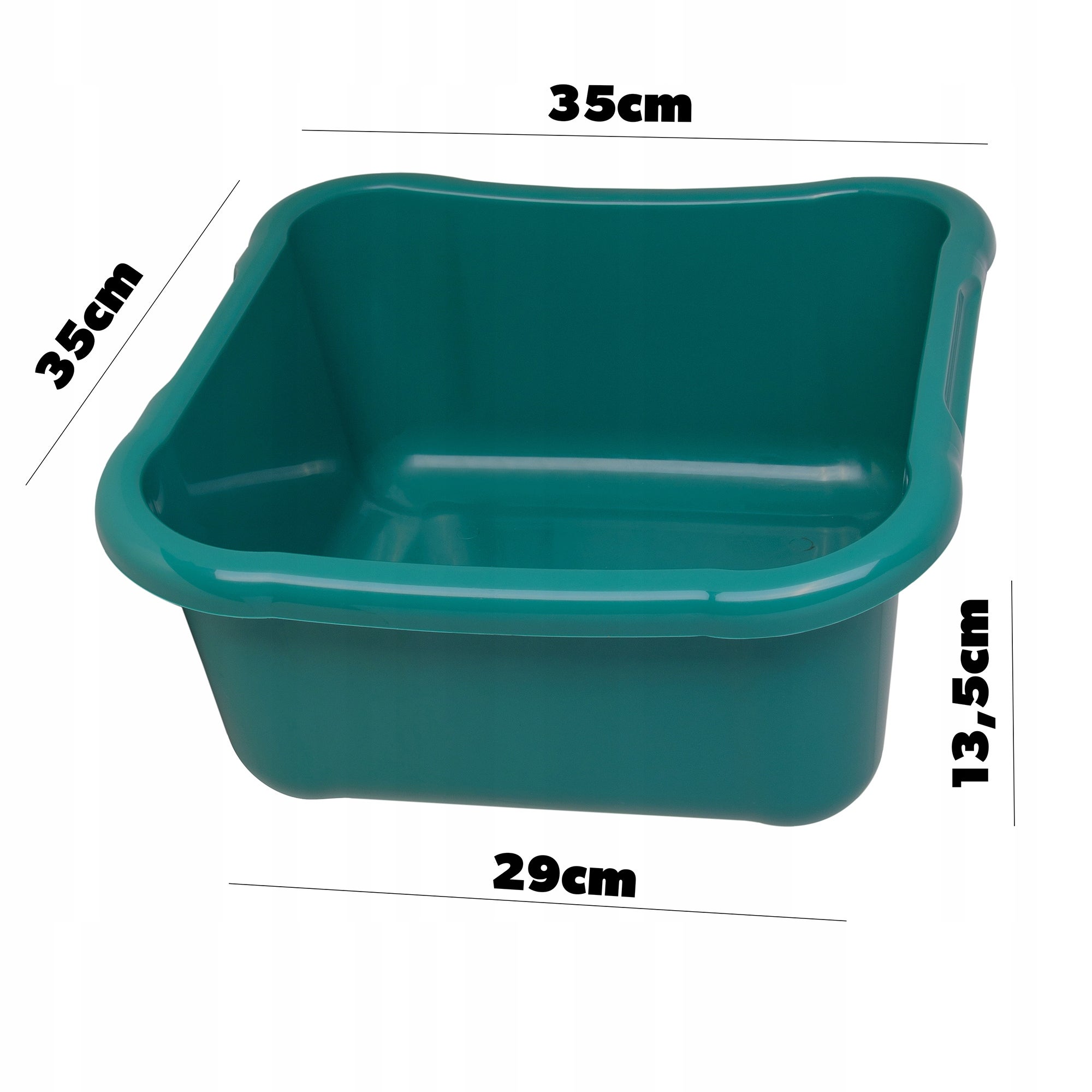 Lavatório retangular KADAX, resistente, com alças confortáveis, compartimento de armazenamento, compartimento de limpeza compacto, verde, 12 L - 3