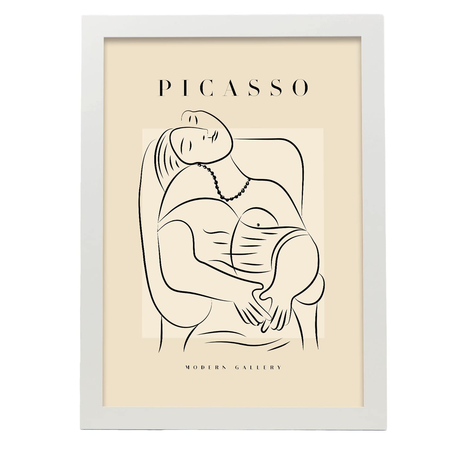 Nacnic póster de colección picasso 11 ilustraciones en estilo exhibición de arte surrealismo y cubismo para la tamaño a3 con marco blanco