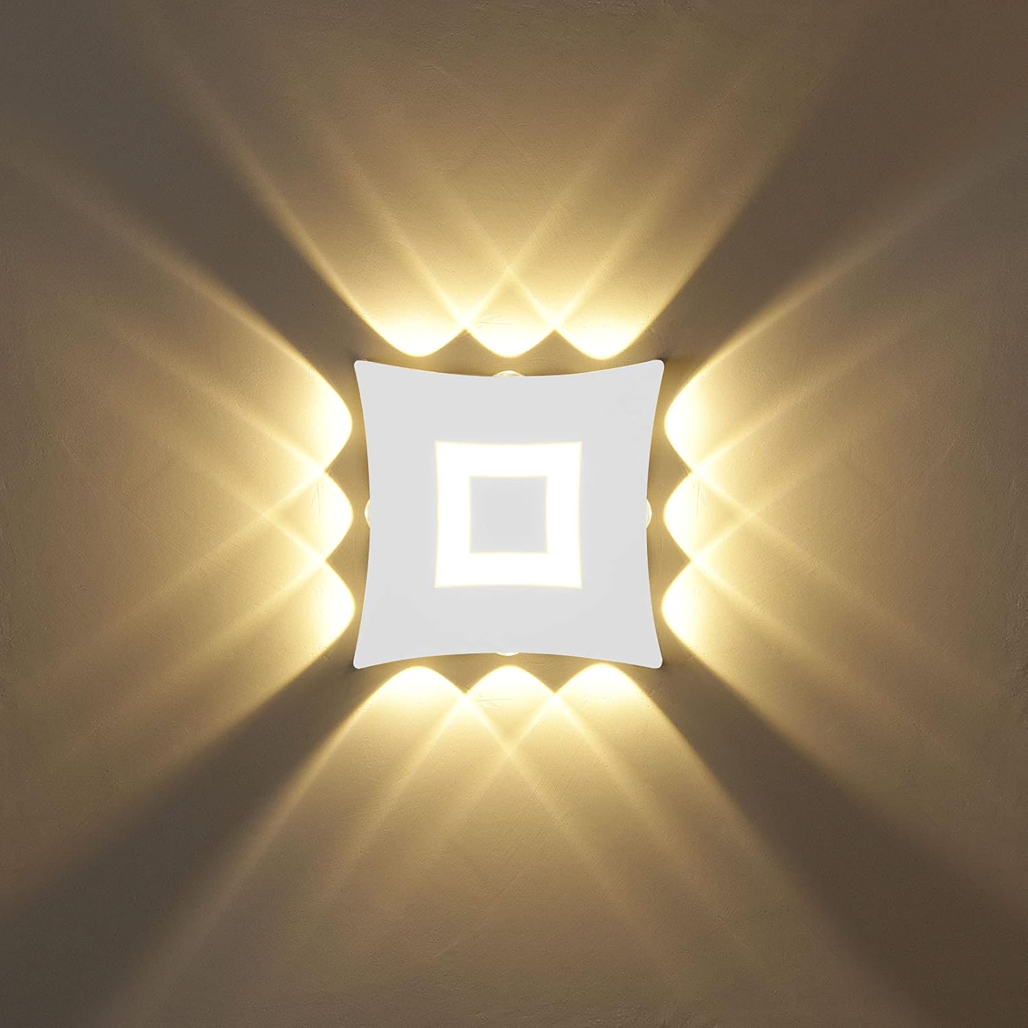 Nowoczesna lampa ścienna LED 18 W, wodoodporna aluminiowa lampa ścienna IP65 do korytarza, klatki schodowej, wejścia i ganku, biała