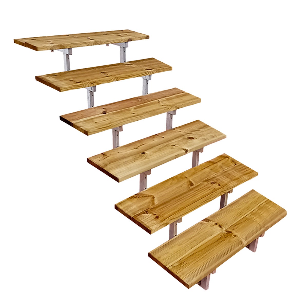 Escalier OSLO métal et pin - H 105cm -6 marches -largeur 100cm -- sans ...