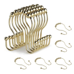 Ganci per tenda da doccia, anelli per tenda da doccia, ganci doppi, 12 pezzi (oro rosa) | Leroy Merlin
