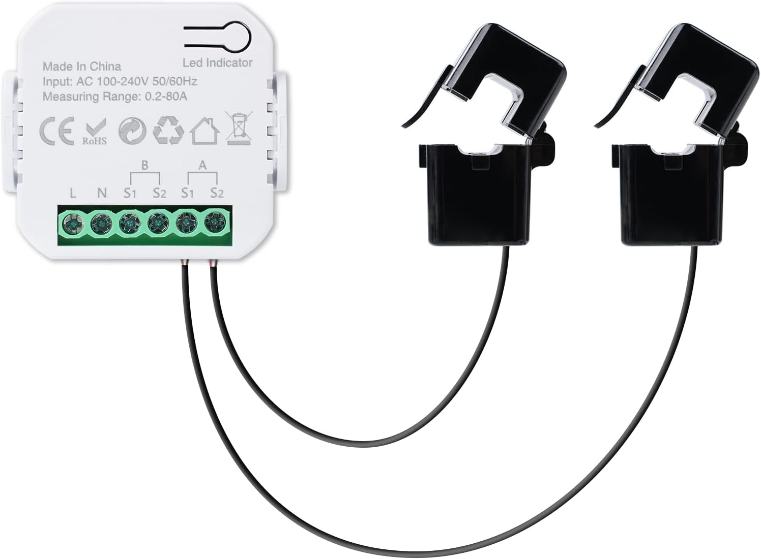 Monitor Energii WiFi 80A – Kompatybilny z Tuya Smart Life, Pomiar Zużycia w Czasie Rzeczywistym, Inteligentny Dom