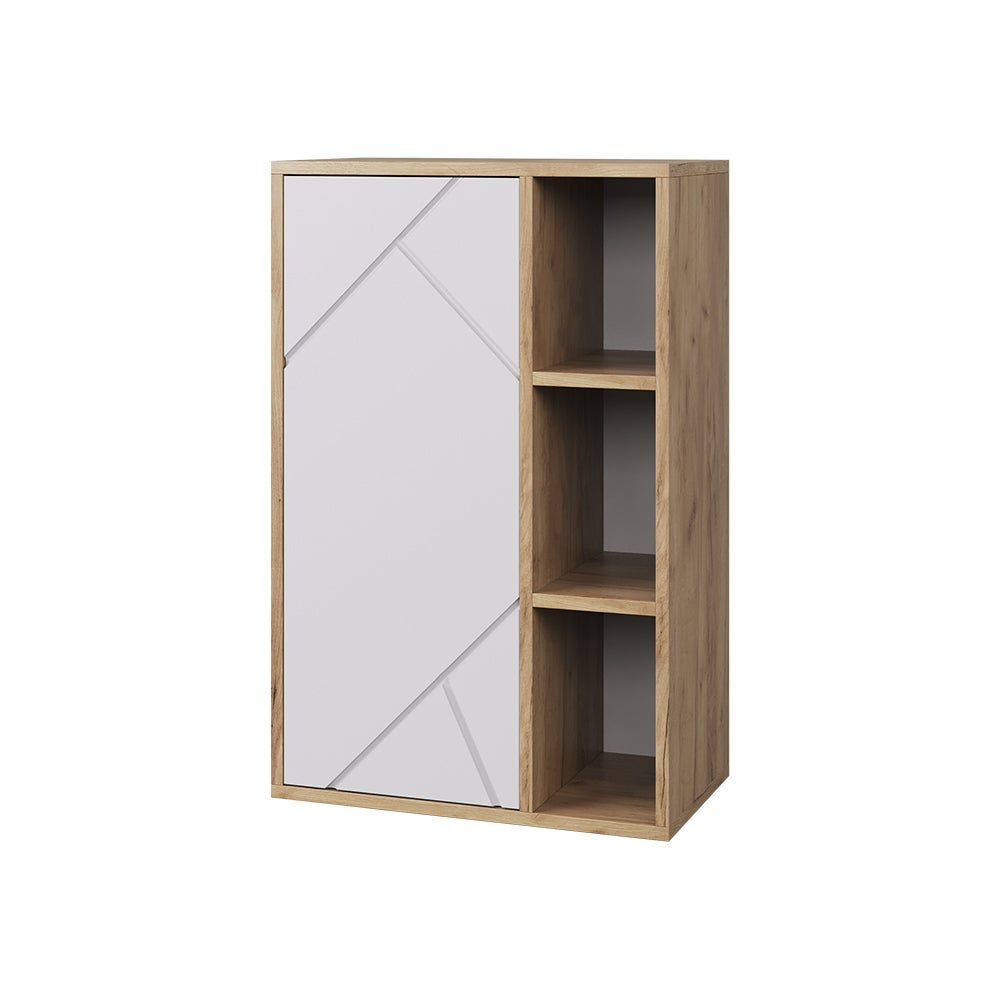 Vicco Półka ścienna Berno, Gold power dąb/biały, 50.1 x 78.4 cm z 3 otwartymi przegrodami