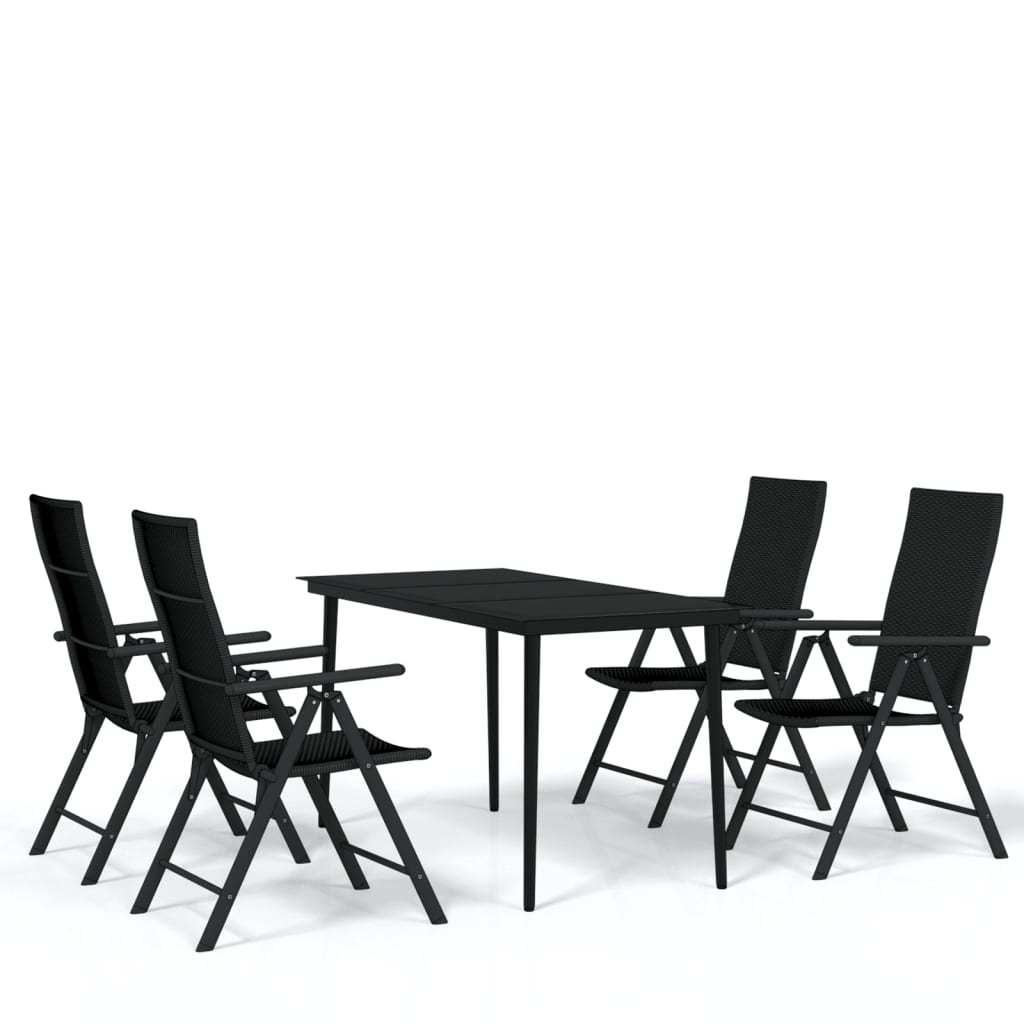 Maison Exclusive - Set da Pranzo da Giardino 5 pz Nero - 2