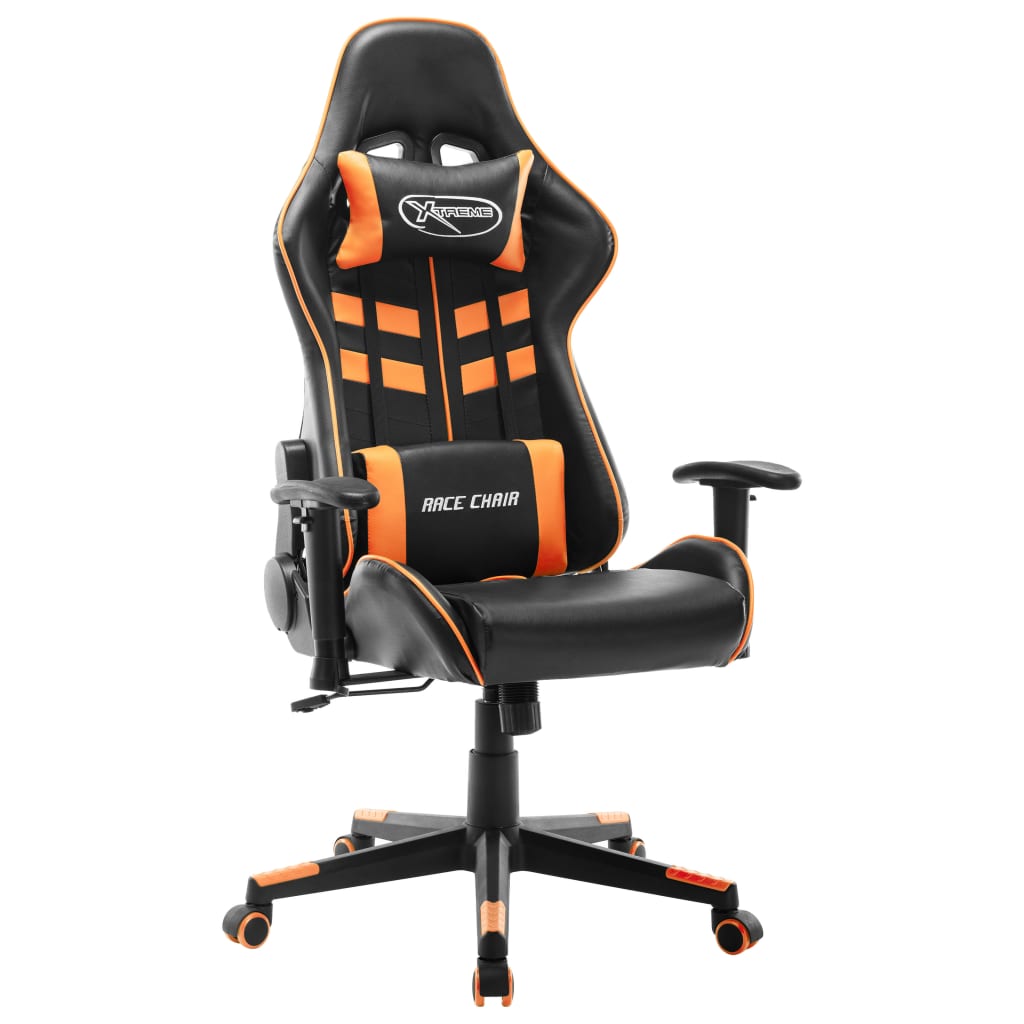 Silla de gaming | silla de oficina | silla gamer ergonomica de cuero sintético negro y naranja cfw531707