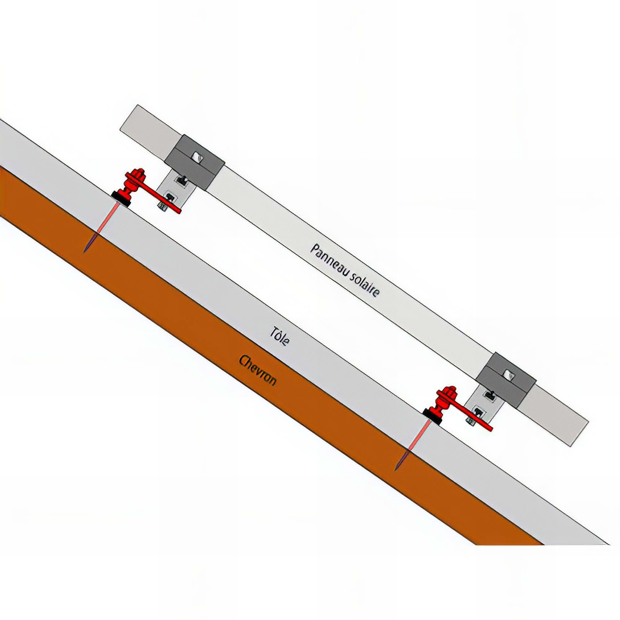 20 Vis double filet pour panneaux photovoltaïques D. 8 x 150 mm - Inox A2 - 3