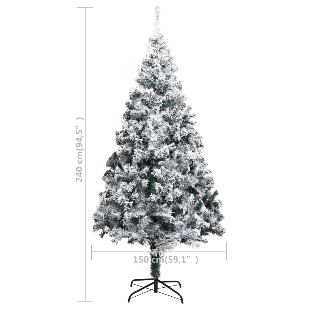 árvore de natal artificial verde com neve 240 cm - COMFORTXL - 6