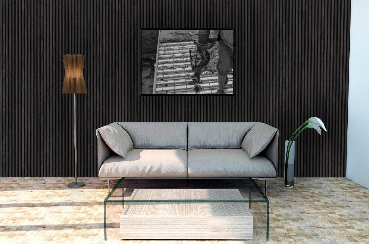 Panneau tasseaux acoustique MDF PREMIUM décor chêne noir, feutrine noire, 240x60 cm Nordic Acoustics - 3