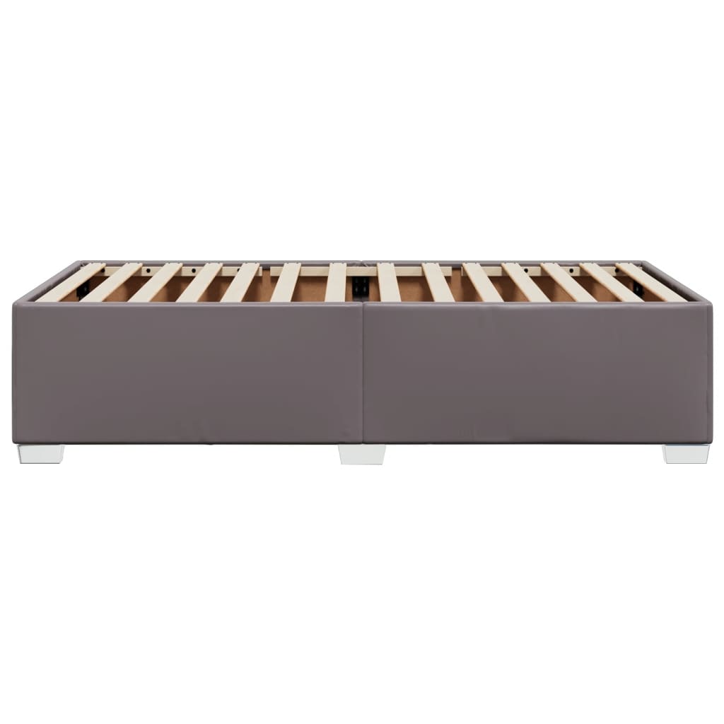 Cadre de lit sans matelas gris en similicuir, pour la chambre, 100 × 200 cm - 5