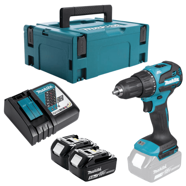 Perceuse visseuse à percussion 18V LXT (2x5.0Ah) en Makpac - MAKITA DHP490RTJ