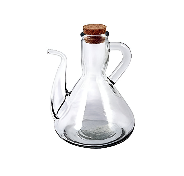 Aceitera 500cc de vidrio reciclado con tapón de corcho – set 6 unidades – botellas resistentes con tapón de corcho