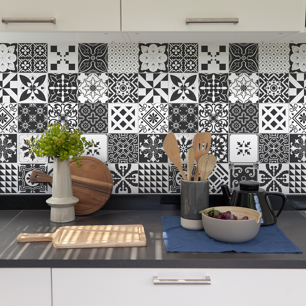 9 vinilos azulejos agustino - adhesivo de pared - revestimiento sticker mural decorativo - 9stickers20x20cm
