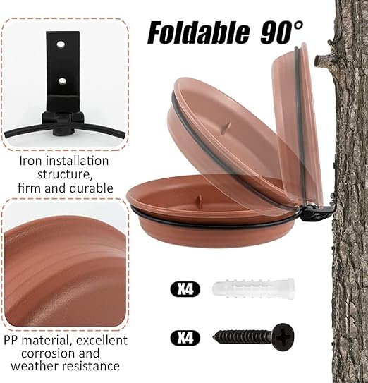 2 PCS Abreuvoir Oiseaux,Mangeoire pour Oiseaux Exterieur Et Bain d'oiseaux,Abreuvoir pour Oiseaux Balcon,Distributeur Nourriture pour Oiseaux Sauvages - 5