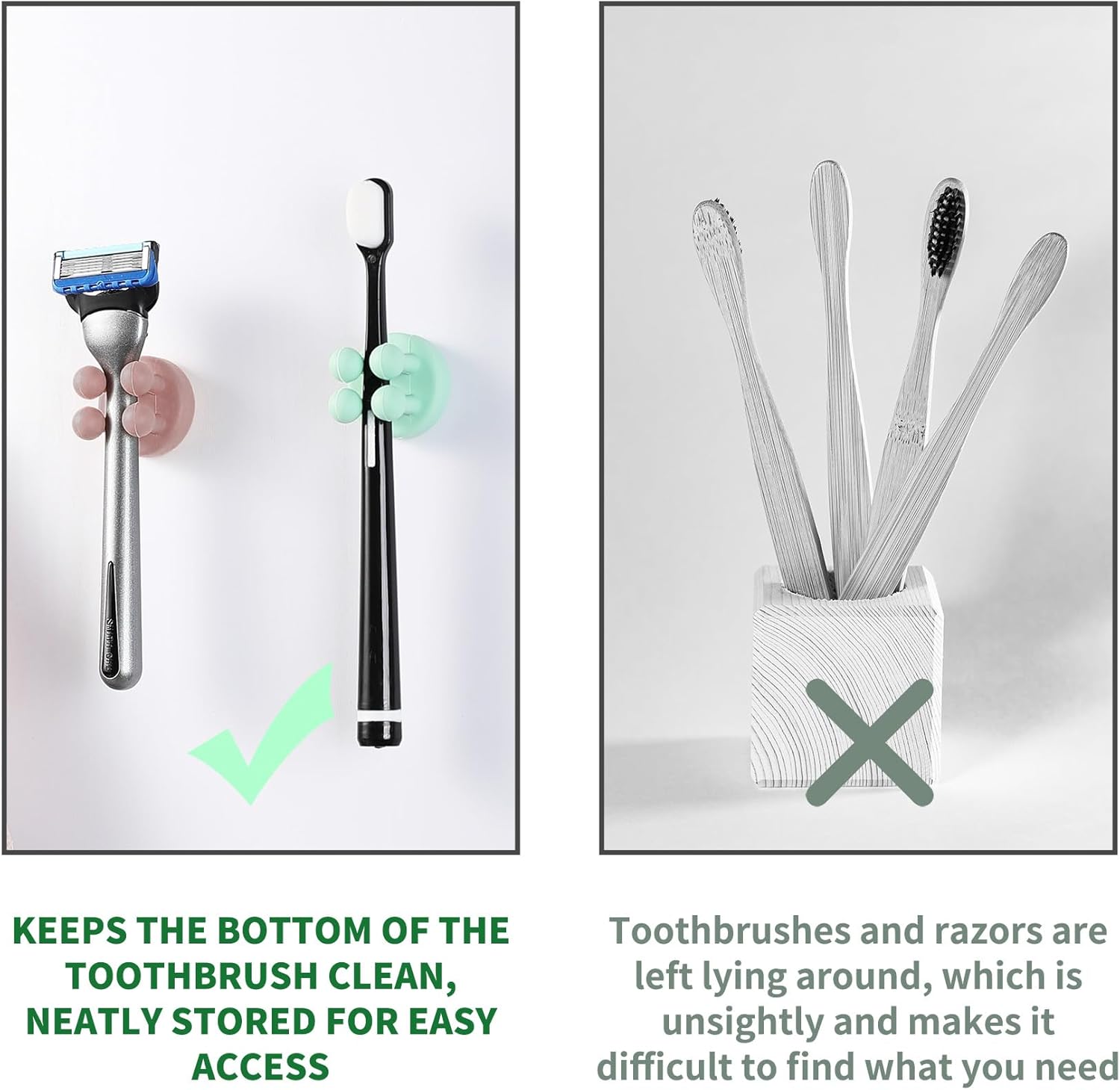 10 Crochets En Silicone Auto-Adhésifs - Porte-brosse à Dents Mural Sans Perçage Pour Salle De Bain, Cuisine, Bureau