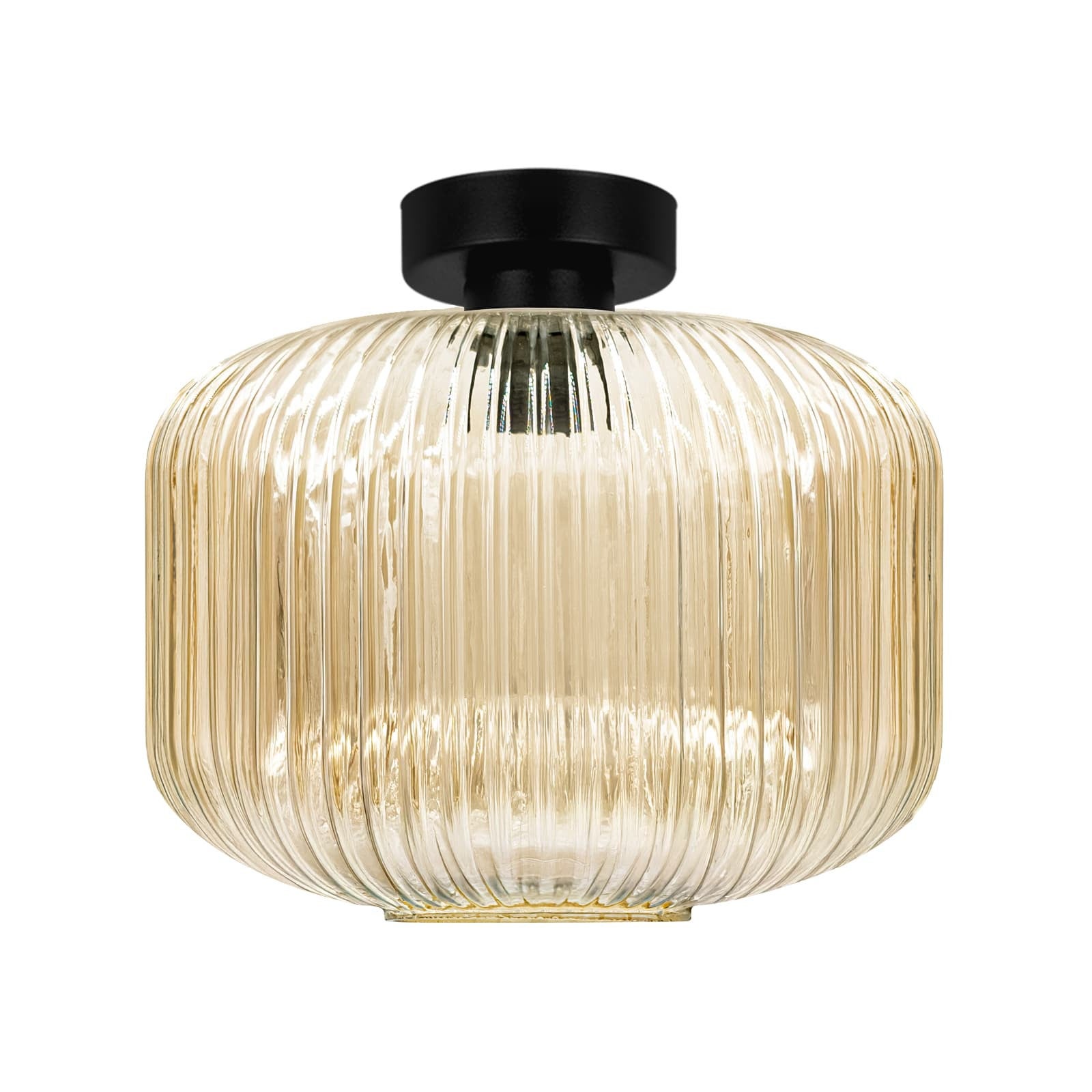 Lampa wisząca CLARK bursztynowo-czarna 1xE27x20W szkło wym:29x30x30cm IP20 Kaja