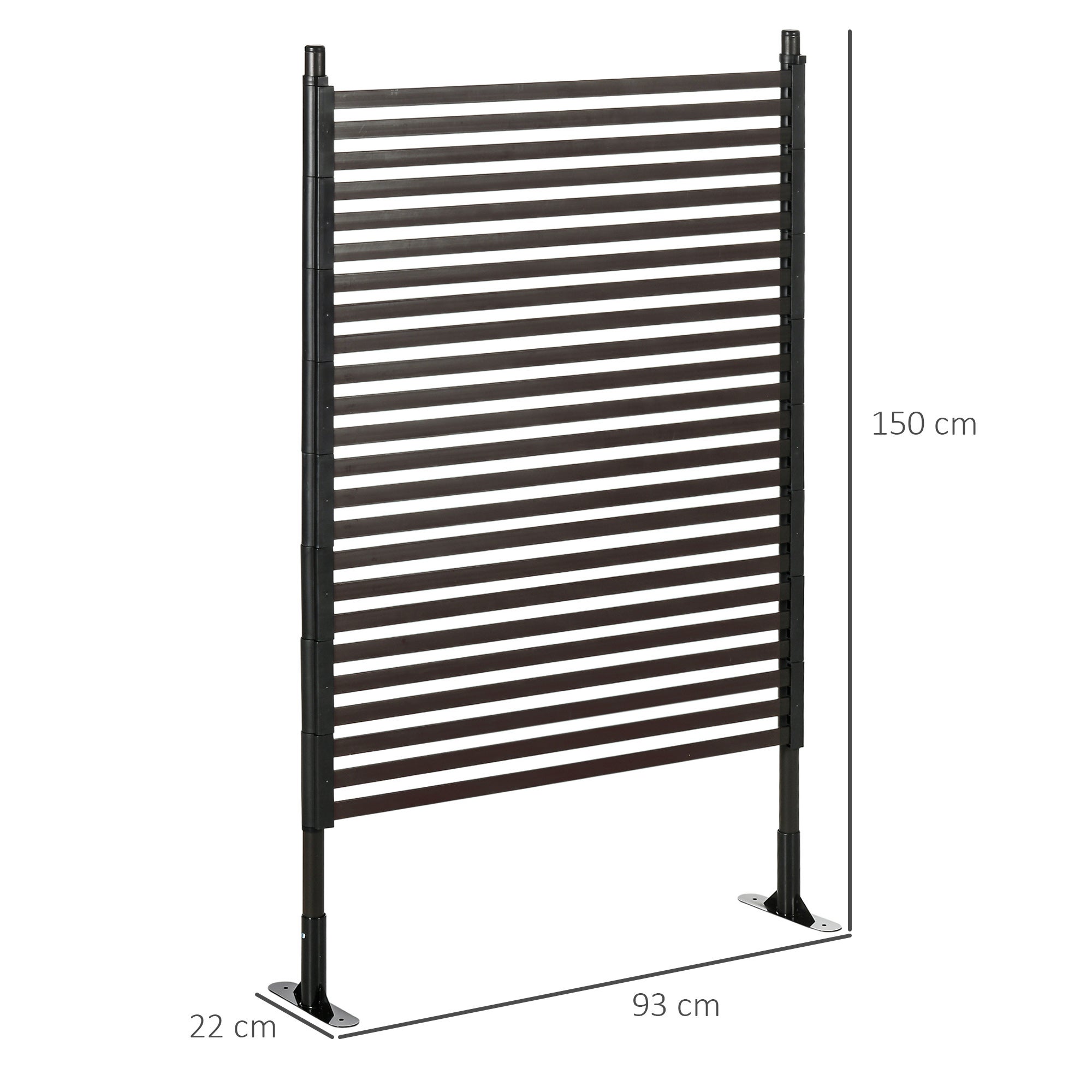 Panneau clotûre de jardin brise vue en métal extérieur avec pieds ou piquets à planter, modulaire, 93L x 22l x 150H cm - 5