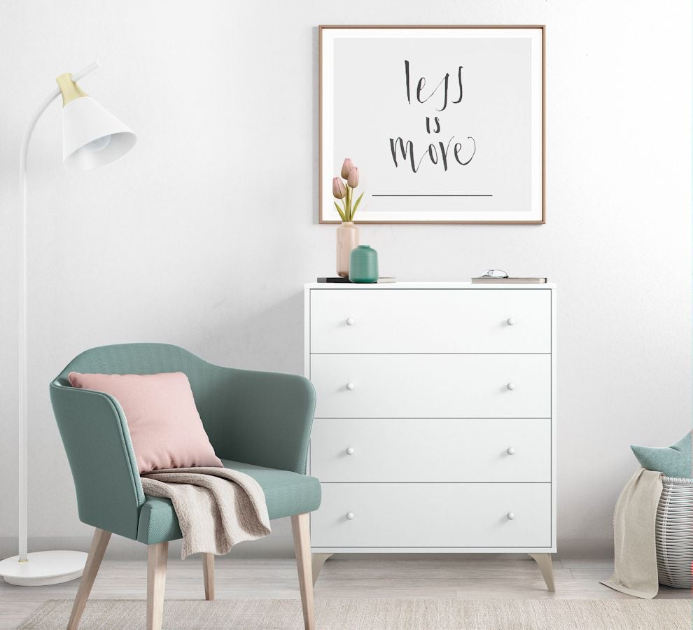 Commode - Sweet - 4 tiroirs - Blanc - 95 x 77.5 x 40 cm - 2