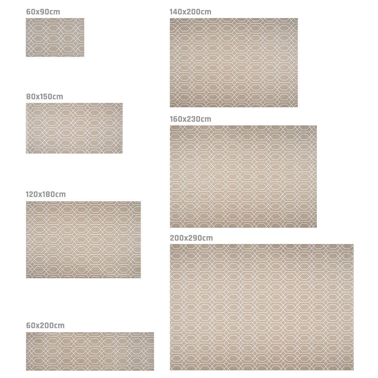 Tappeto vinilico intrecciato Premium di Alta Gamma Tappeto per stanza Lavabile antiscivolo e resistente Deblon Sabbia Bianco Nordico 80x150 cm - 5