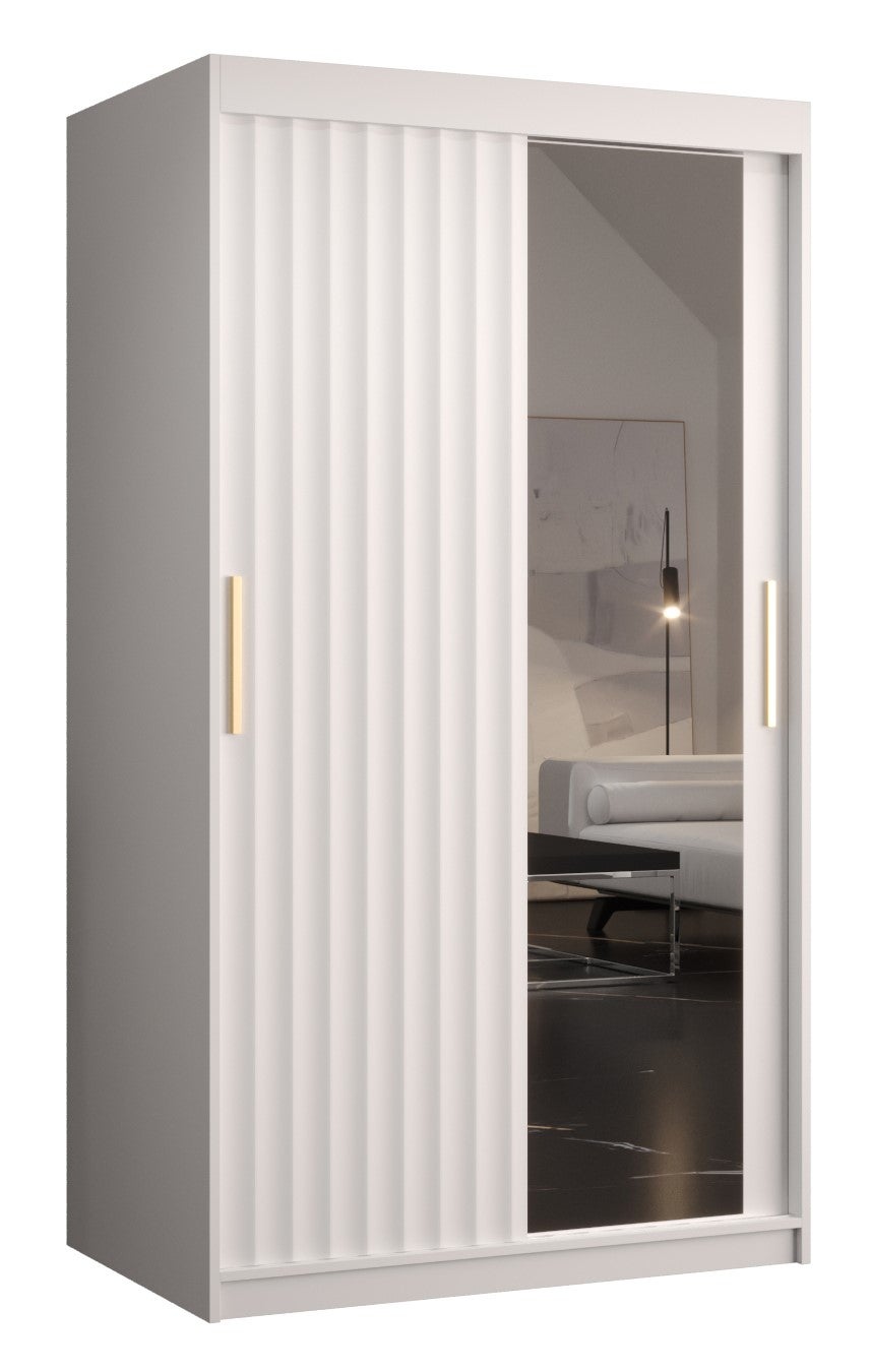 Szafa przesuwna garderoba RIFLO WAVE 2 100 x 62 x 200 cm Biały - Abiks Meble