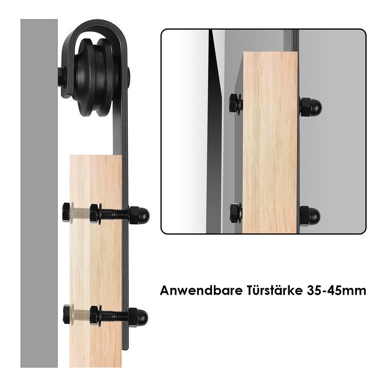 Sistema de puertas correderas Conjunto de accesorios de riel en el piso con vidrio de vidrio de madera Vidrio de 150 kg de streifen 152 cm - 5