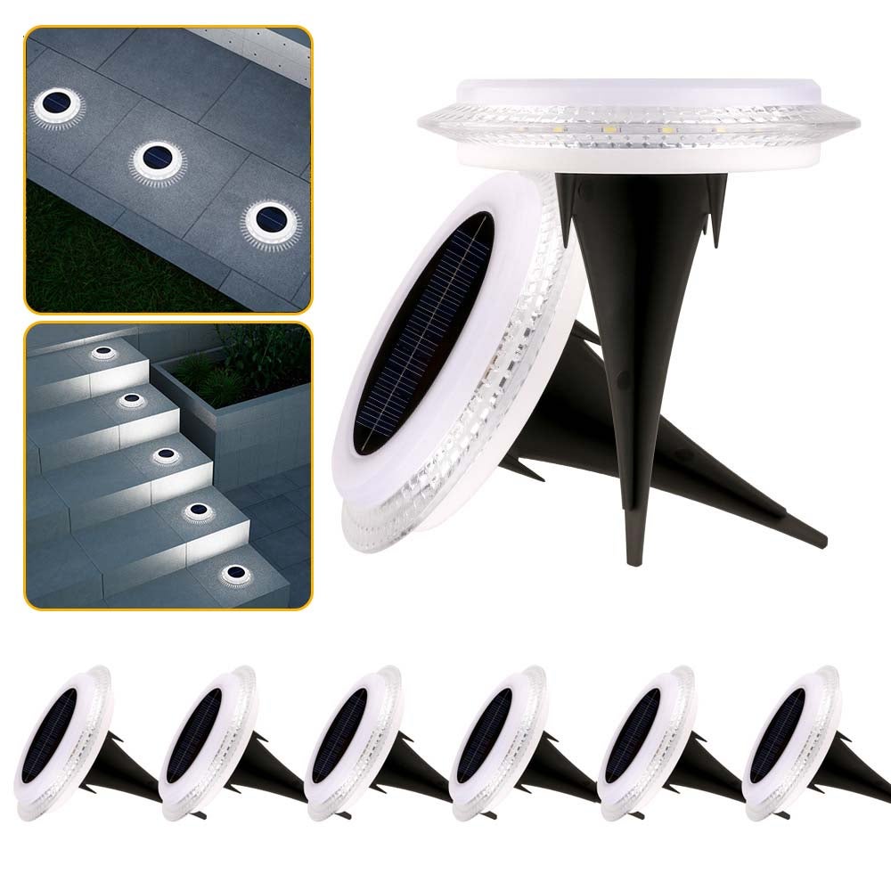 EXCMARK Paquete De 10 Luces Solares Para Exteriores, Camino, Pasarela, Entrada, Jardín, Patio, Luces Solares Impermeables Para Exteriores (blanco Frío