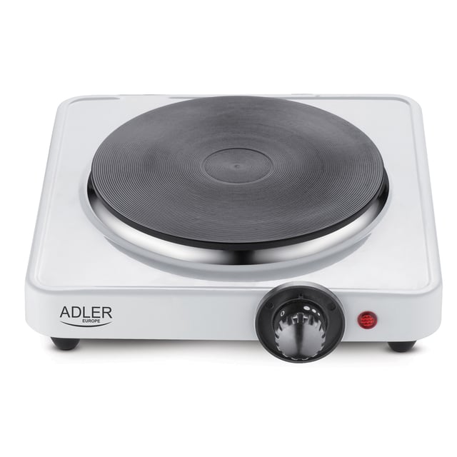 Fornello Elettrico Portabile 18,5 cm, Termostato, Compatto, Viaggio, Campeggio Adler Bianco AD6503 1500