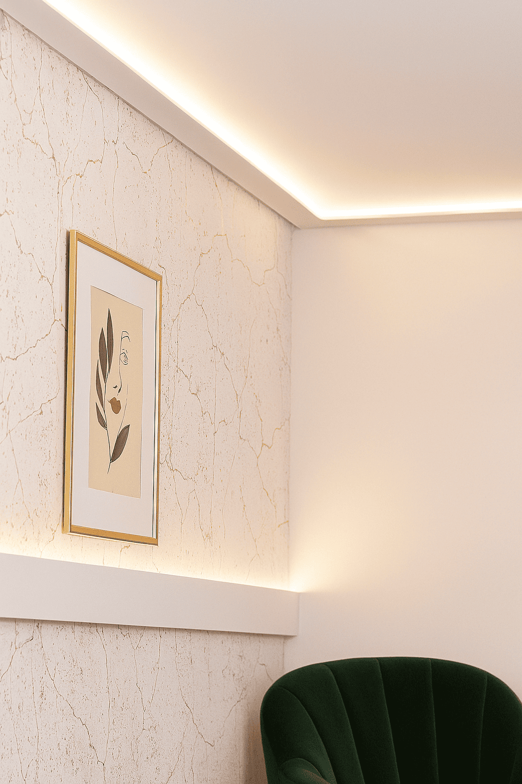Modanatura 2m per led in duropolimero effetto luce indiretta 2000x62x25mm - 2