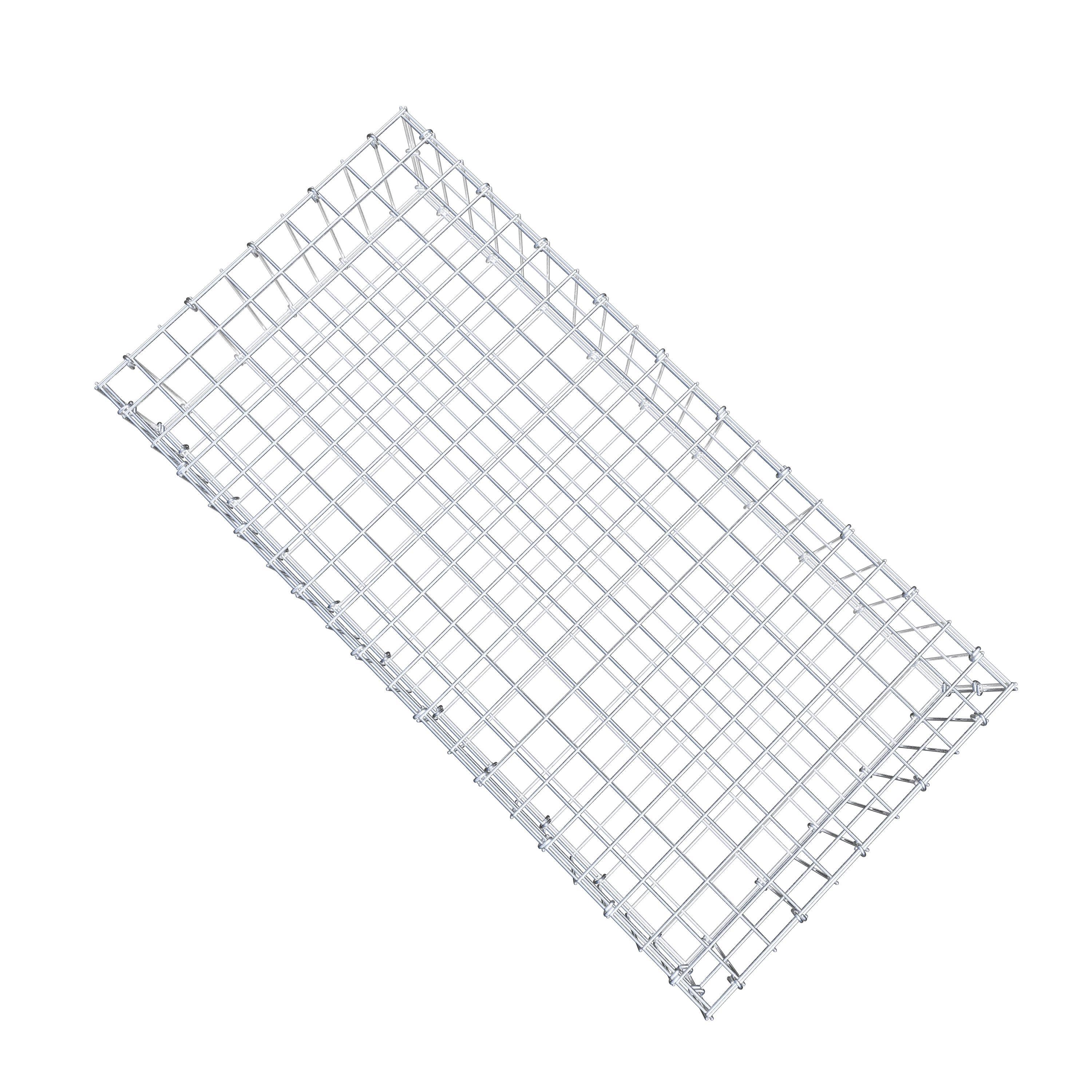 Gavión de acero galvanizado 100x20x50cm (LxAxP), malla 5 x 10cm, Anillo en C, jaula metálica para muro o jardín - 8
