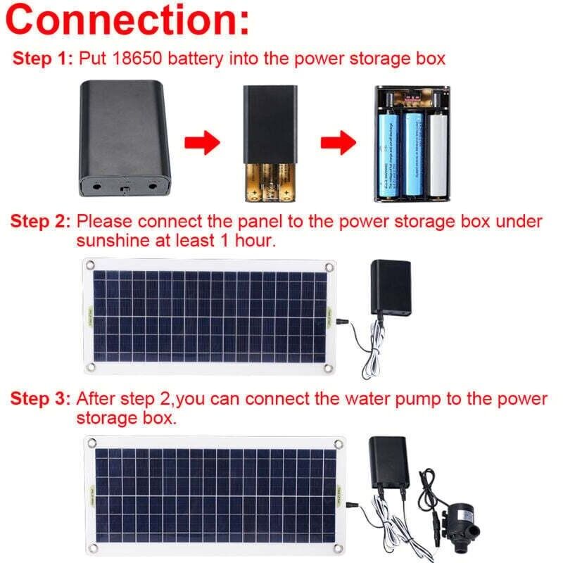 Pompe solaire sans balais 800L/H 50W Débit max 800L/H Ascenseur d'eau jusqu'à 5m Pour aquariums et fontaines de jardin - 4
