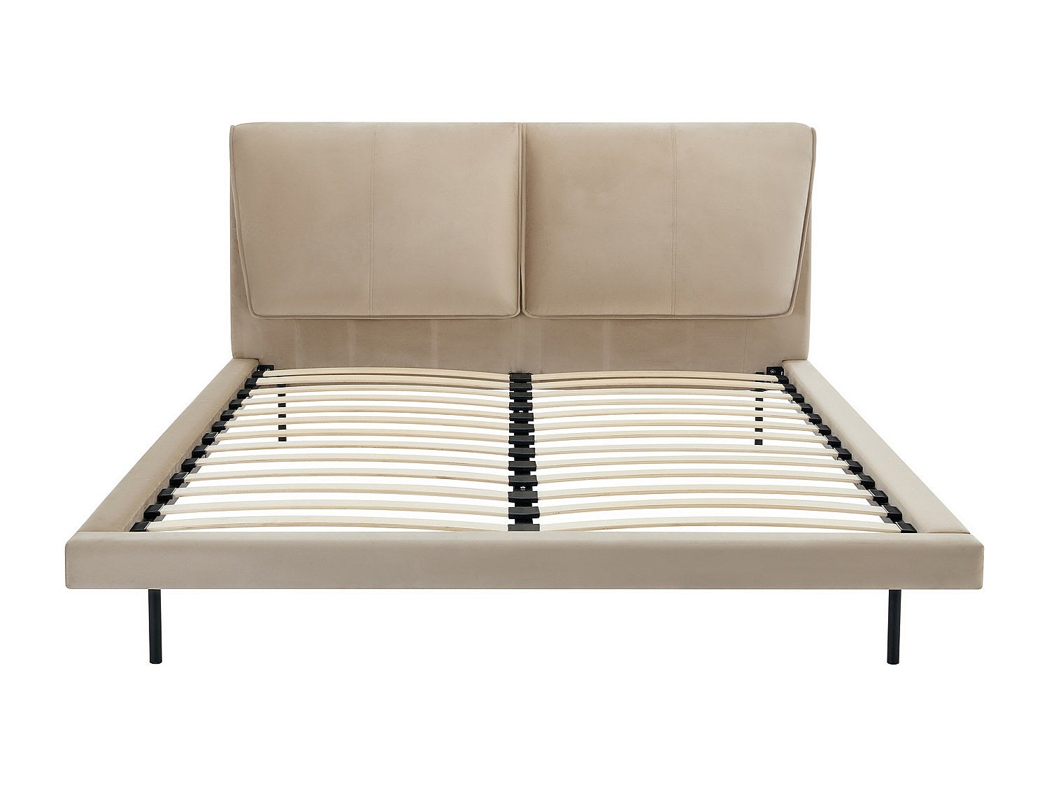 Łóżko 140 x 190 cm - Welur - Taupe - IBEDIA