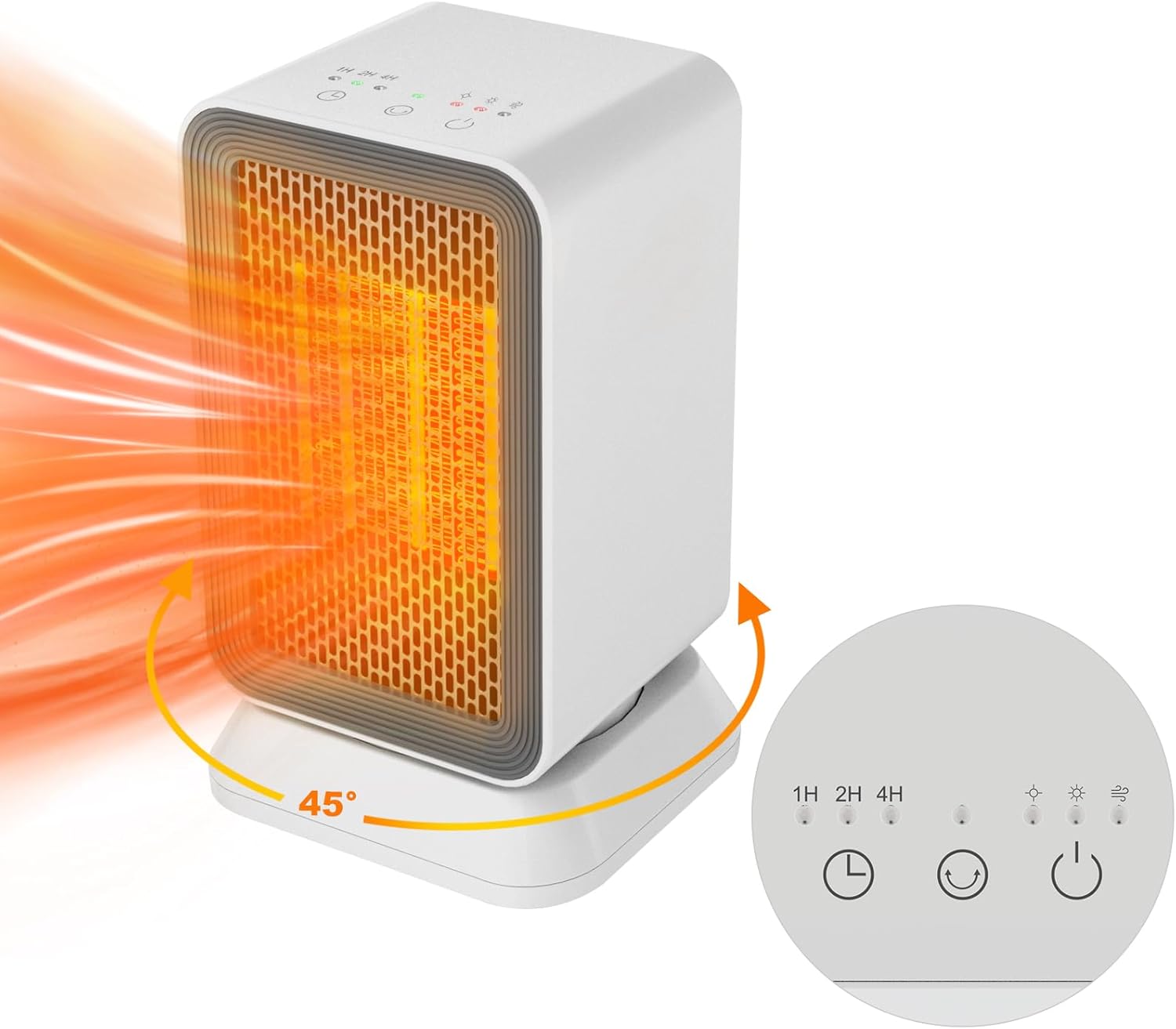 Ogrzewacz pomocniczy, 3 tryby, szybkie nagrzewanie z ceramiką PTC, z timerem i automatycznym wyłączaniem, odpowiedni do użytku wewnątrz pomieszczeń (