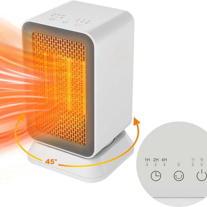 Ogrzewacz pomocniczy, 3 tryby, szybkie nagrzewanie z ceramiką PTC, z timerem i automatycznym wyłączaniem, odpowiedni do użytku wewnątrz pomieszczeń (