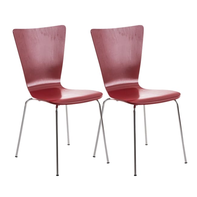 Lot de 2 chaises visiteur Aaron Rouge Leroy Merlin