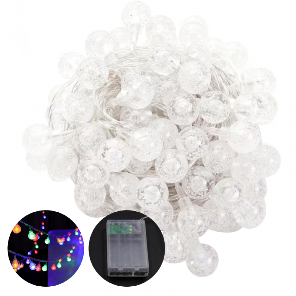 Girlanda świetlna 30 LED, design globe z bąbelkami, 2 tryby oświetlenia, wodoodporność IP44, idealna na Halloween i do dekoracji wnętrz