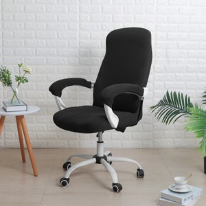 Set di 2 fodere per sedie da pranzo con braccioli elasticizzati jacquard rimovibili e lavabili (2, grigio scuro) | Leroy Merlin