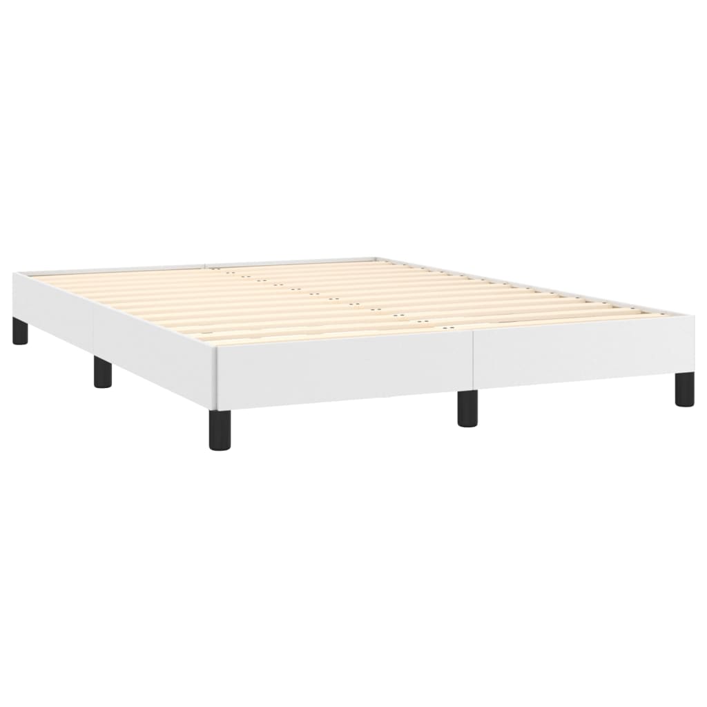 Cadre de lit sans matelas blanc 140 x 190 cm similicuir - 4