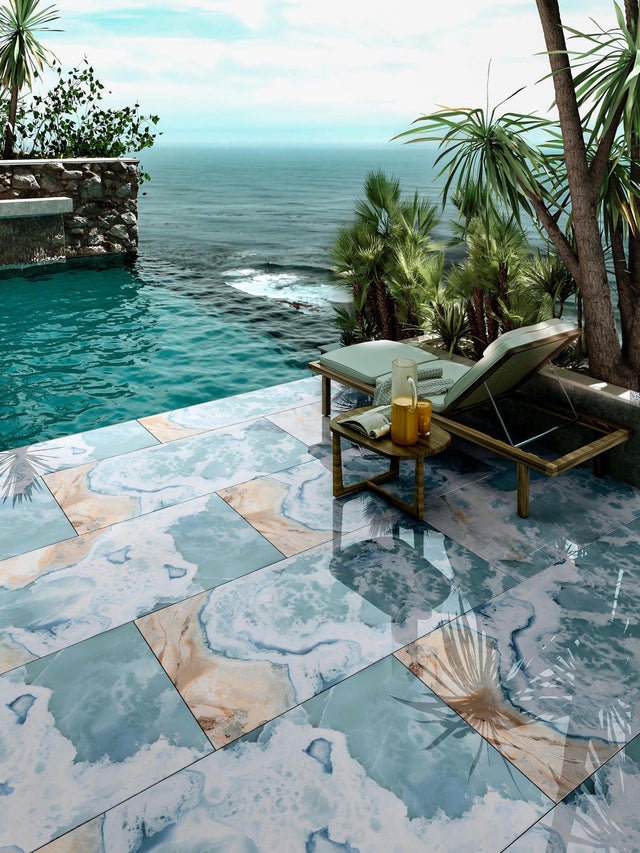 Carrelage sol/mur effet marbre gris Marea l.120 x L.60 cm MAJORCA TIFFANY