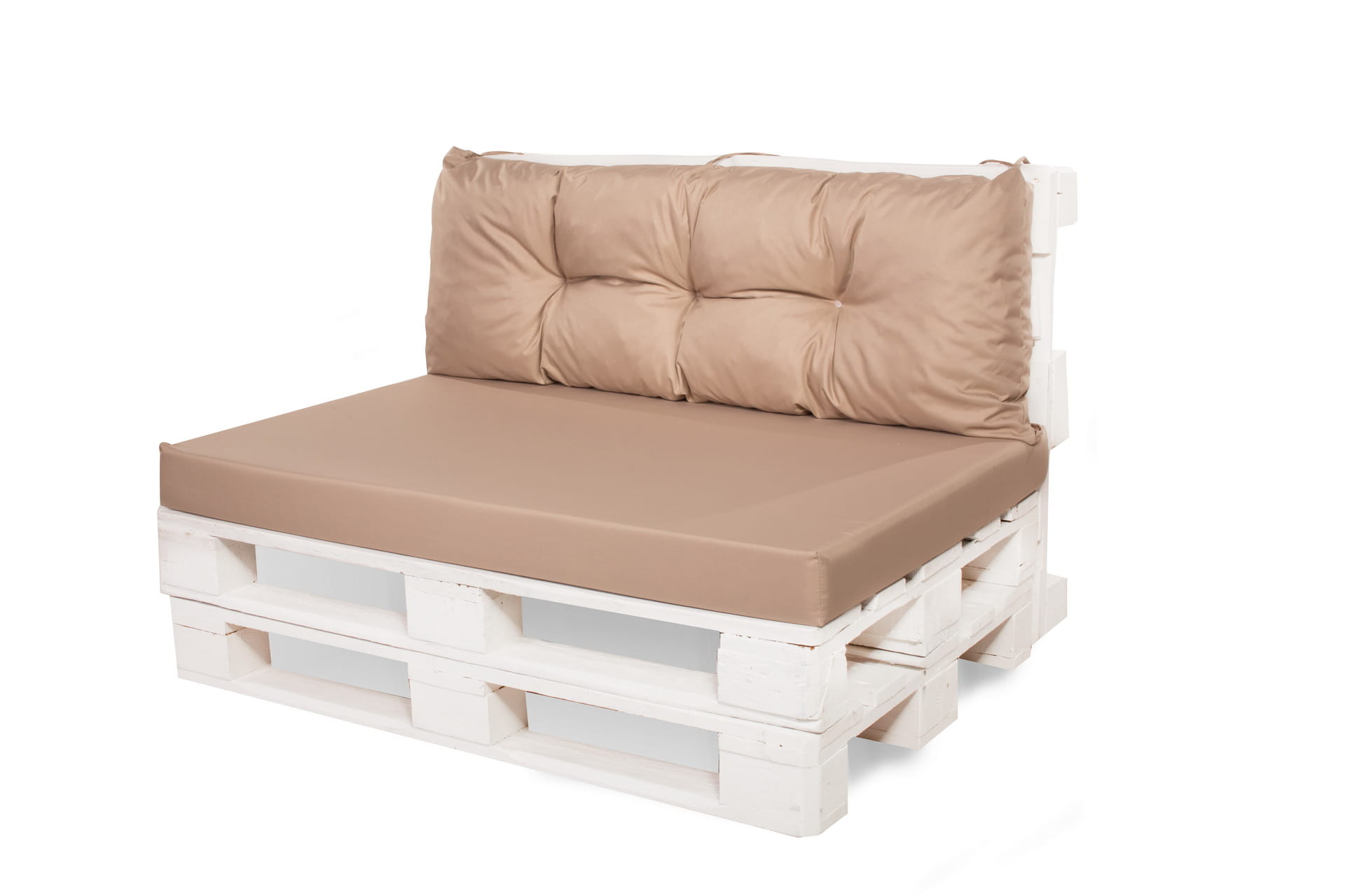 Cojín para palets, asiento 120x50 y respaldo 120x40cm color beige / cojín para sofá para palets de jardín, cojín para europalés