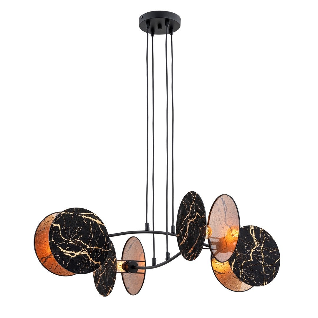 Lampa sufitowa Motif czarno-złota 4xE27x15W wym: 100 x 82 x 70 cm tkanina Emibig