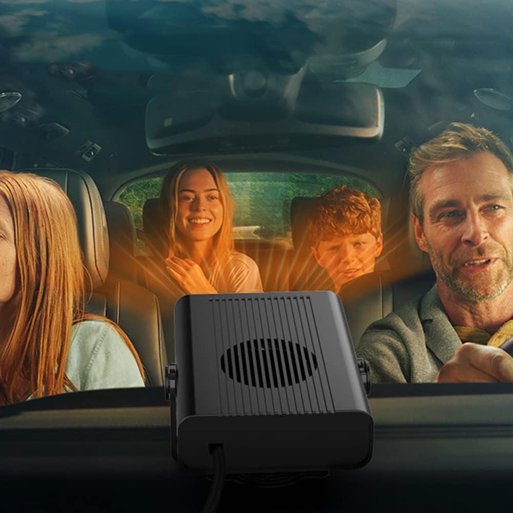 Ogrzewacz samochodowy 2 w 1 i odmgławiacz szyby przedniej do samochodów osobowych i ciężarowych, czarny, 24 V, 150 W - 7