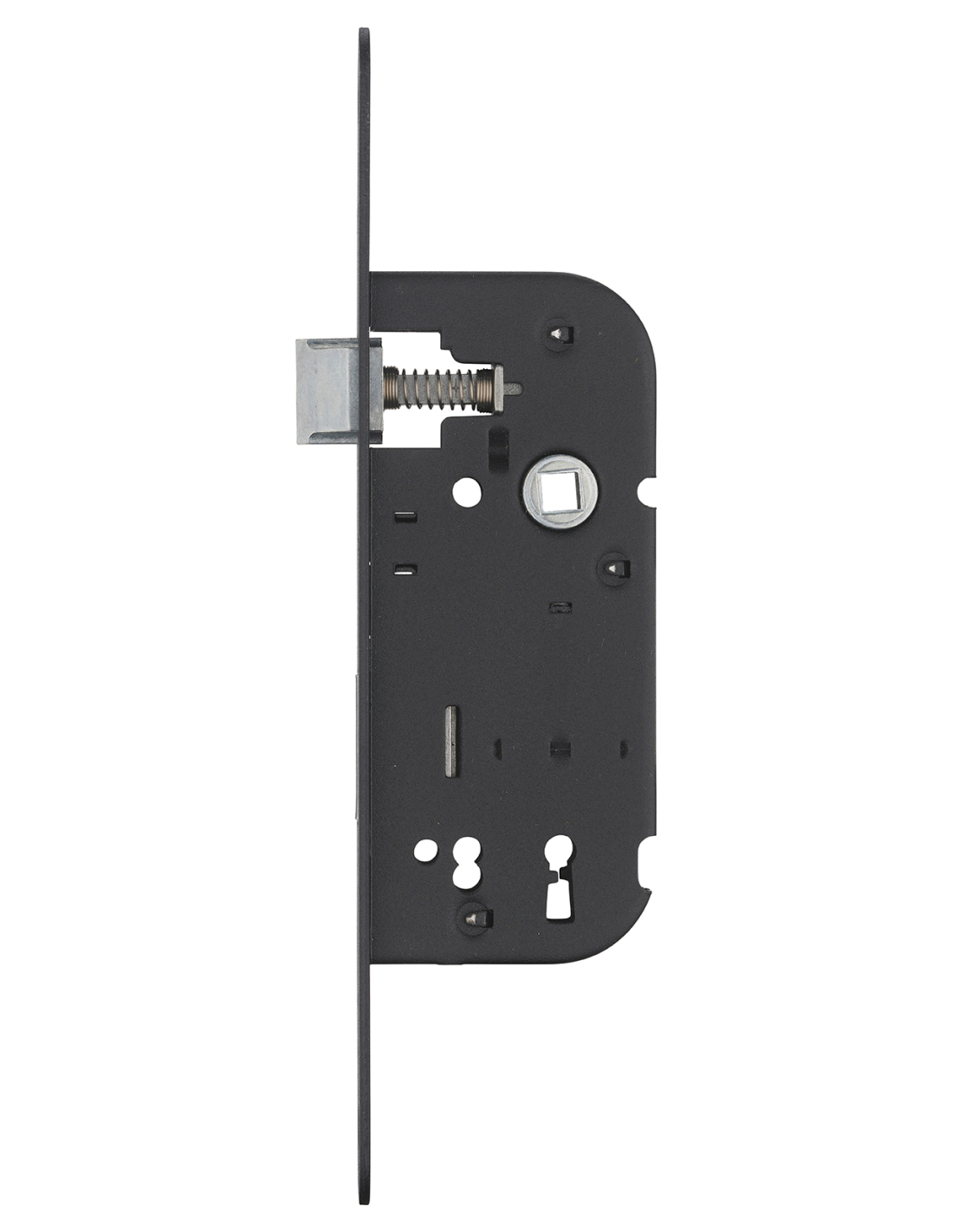 THIRARD - Serrure encastrable à clé pour porte de chambre, axe 40mm, bouts ronds, 1 tour, noir, 2 clés - THIRARD - 3