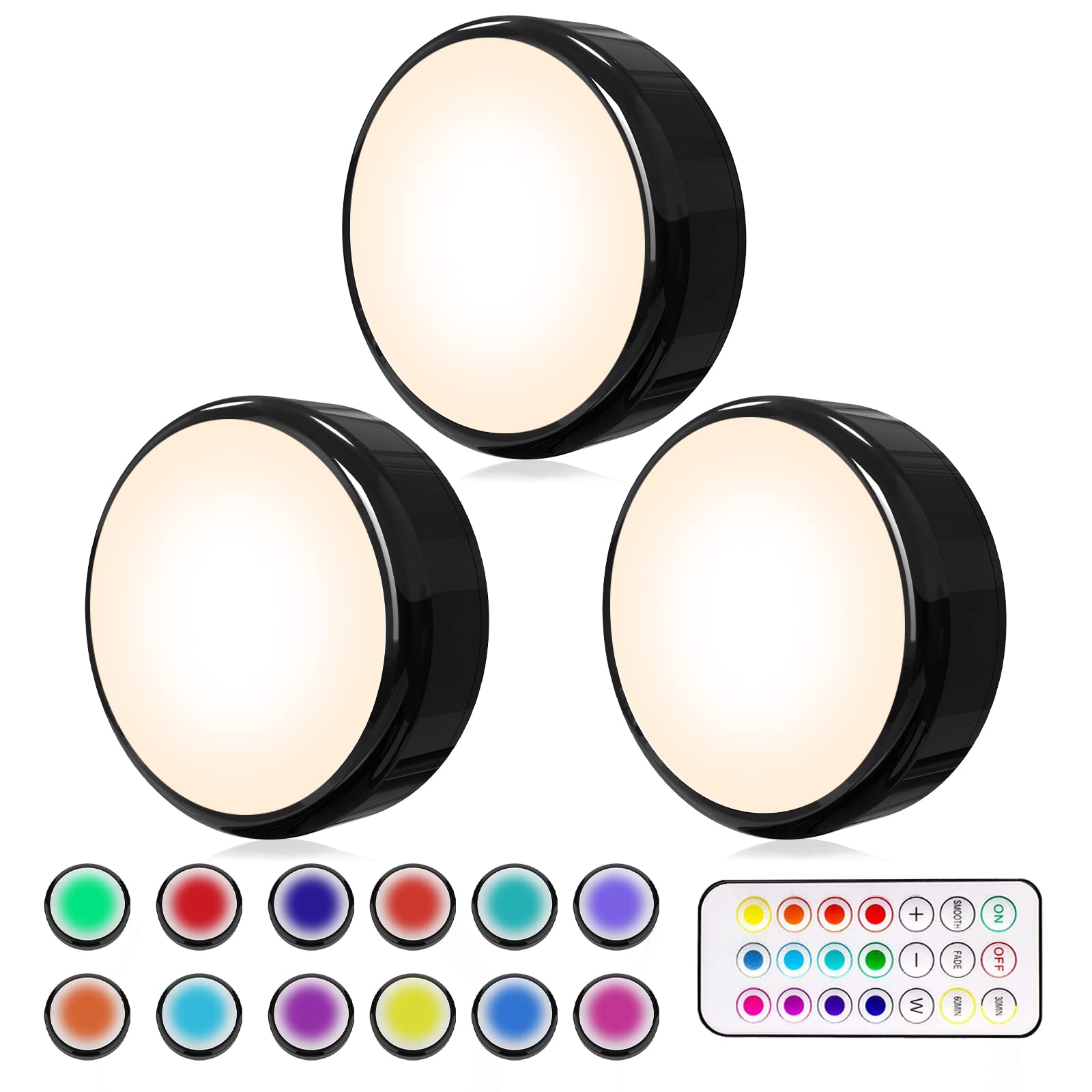 Lámpara LED RGB 16 Colores Inalámbrica para Armarios,Escaleras y Juegos ...