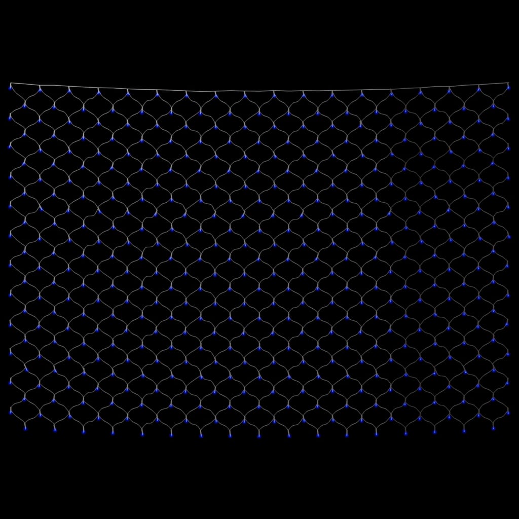 Red de luz navideña azul 3x3 m 306 LED Interior/exterior - 4