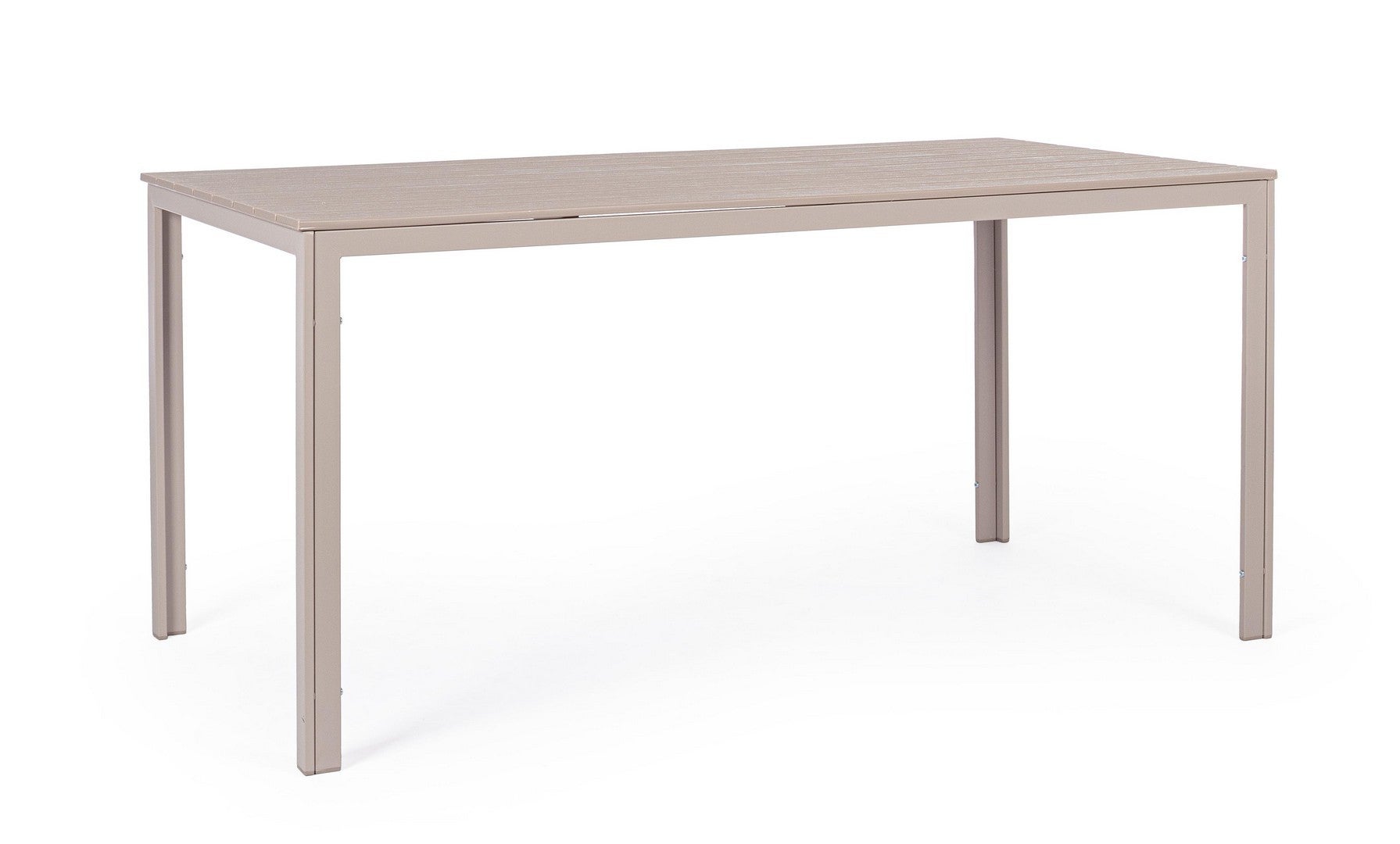 Stół stalowy z blatem HDPE z efektem słojów drewna, 156X78 Dove Grey