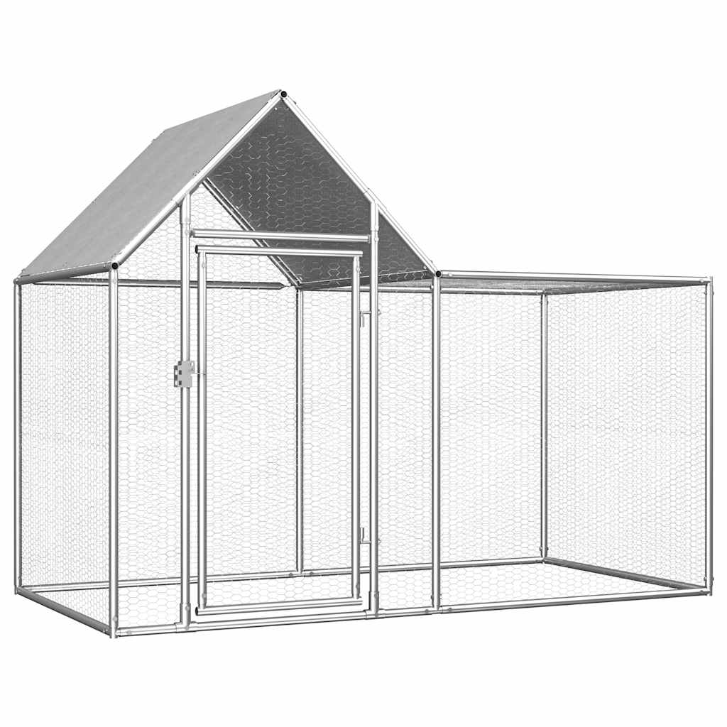 Woliera dla kur, 2 x 1 x 1,5 m, galwanizowana stal vidaXL