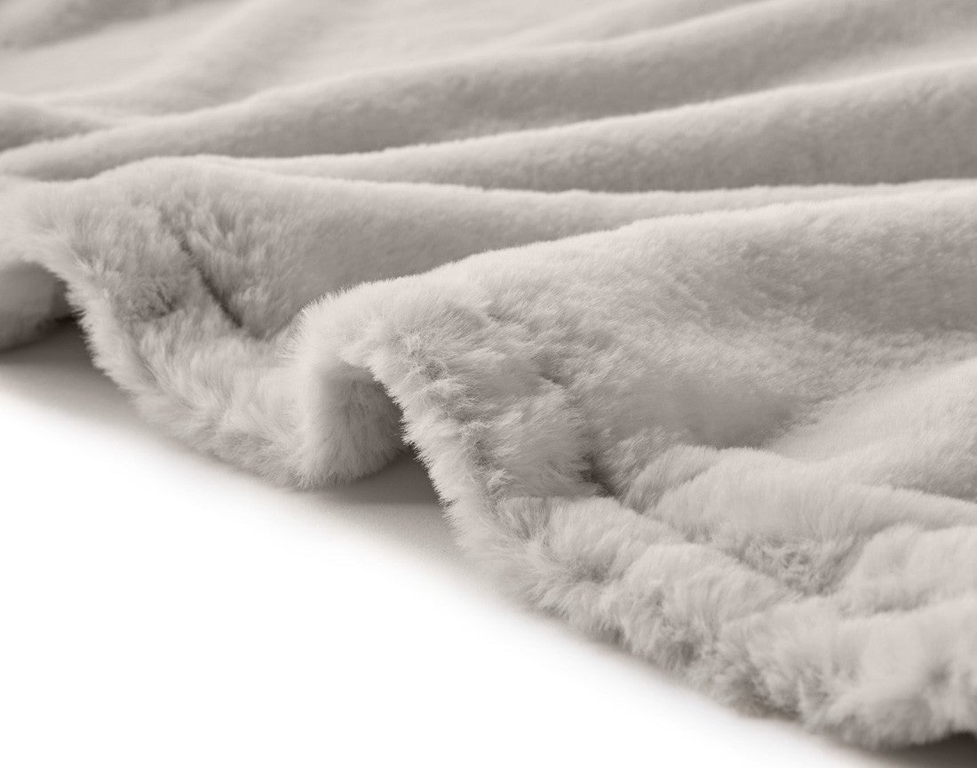 Plaid en 100% polyester gris clair 100 x 140 cm - VENUS - Best Mobilier - 2