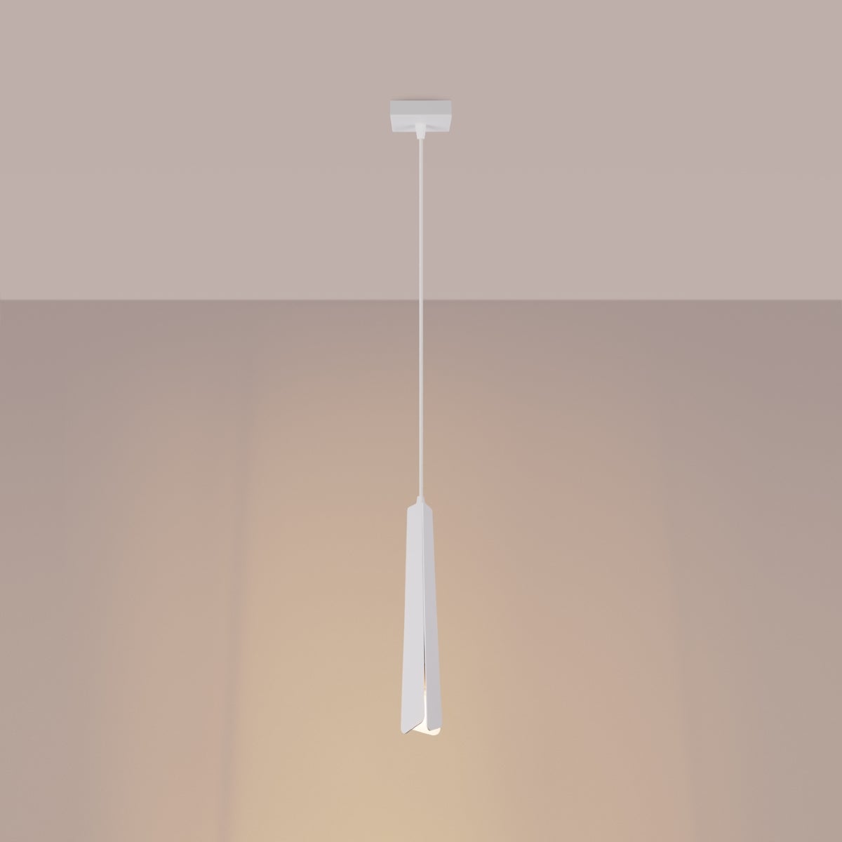 Lampa wisząca ASTEL 1 biała LED 3000K - 8x8x120cm Sollux