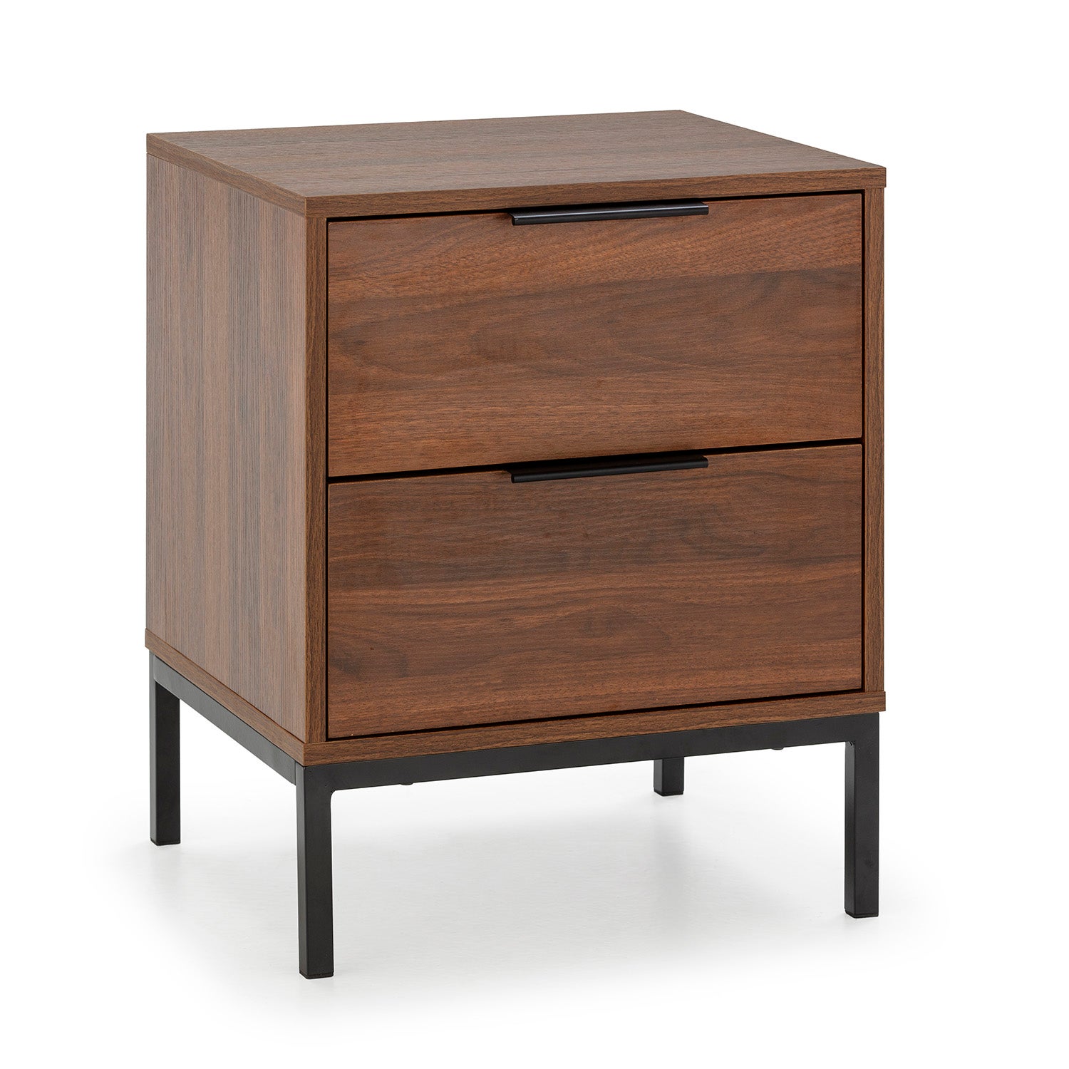 Vs Venta-Stock  Mesita De Noche Auri 2 Cajones Color Nogal Negro , Leroy Merlin