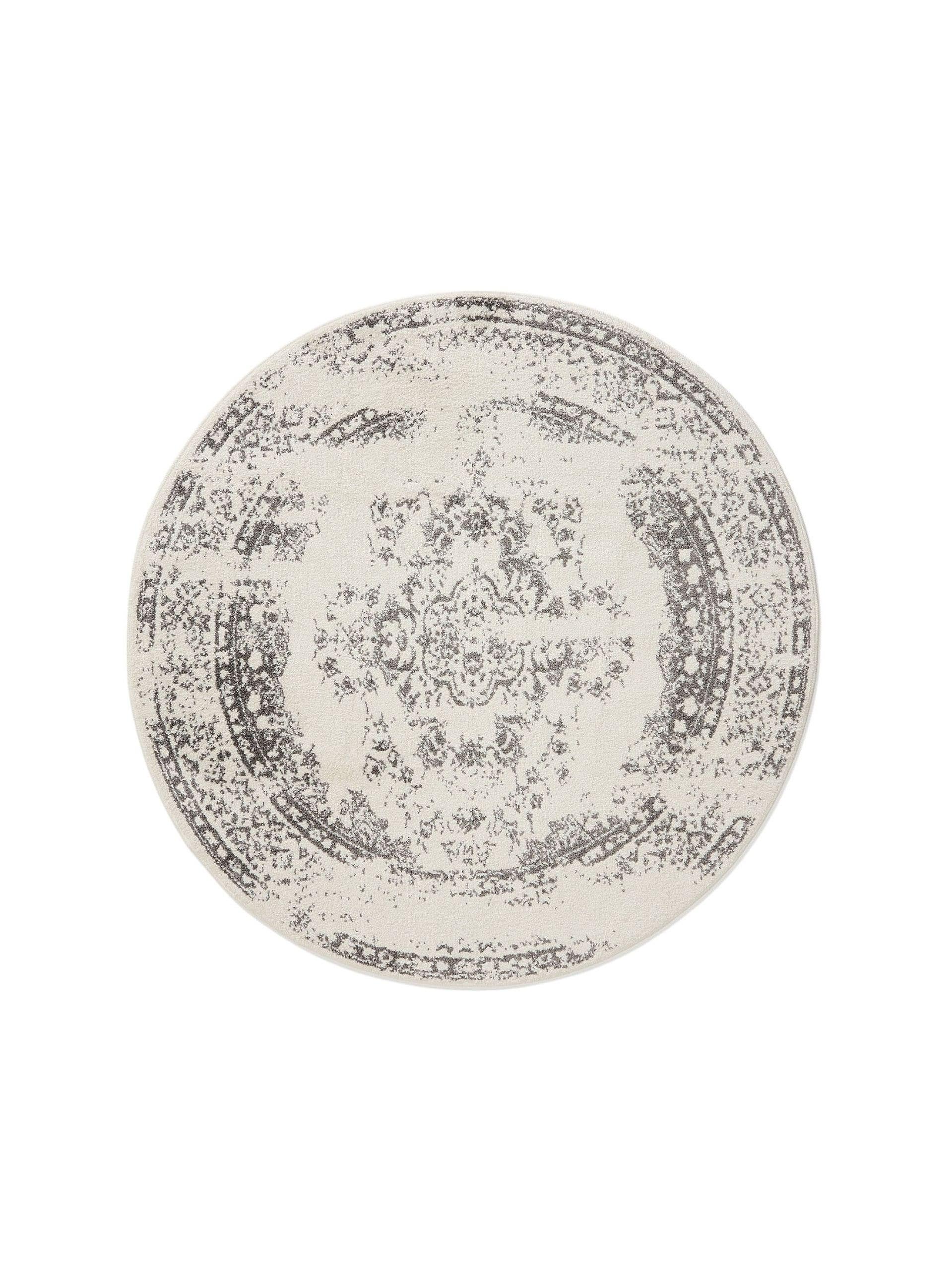 BENUTA - Tapis Sia crème/gris ø 160 cm rond | Leroy Merlin